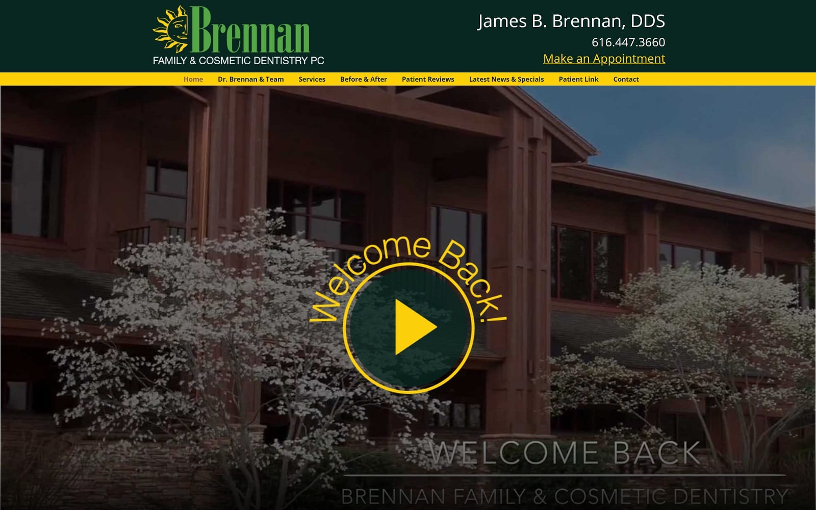 The screenshot of brennan family and cosmetic dentistry drbrennan. Net website