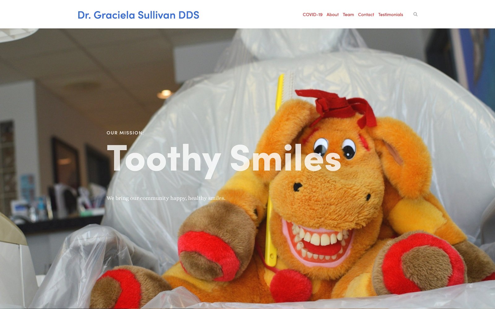 The screenshot of graciela sullivan dds pediatric dentist drgracielasullivandds. Com website