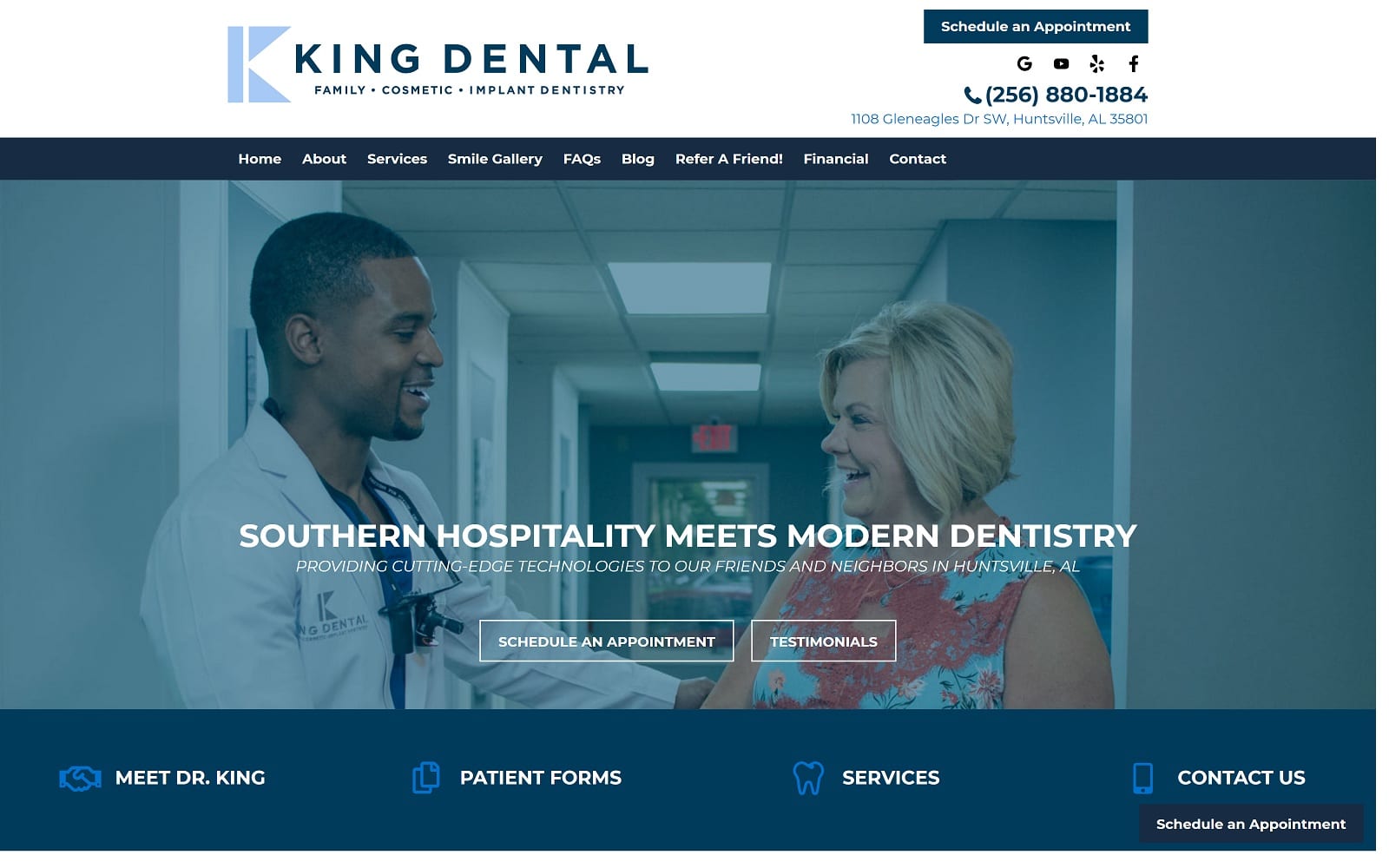 The screenshot of king dental: david king, dmd drkingdentistry. Com website