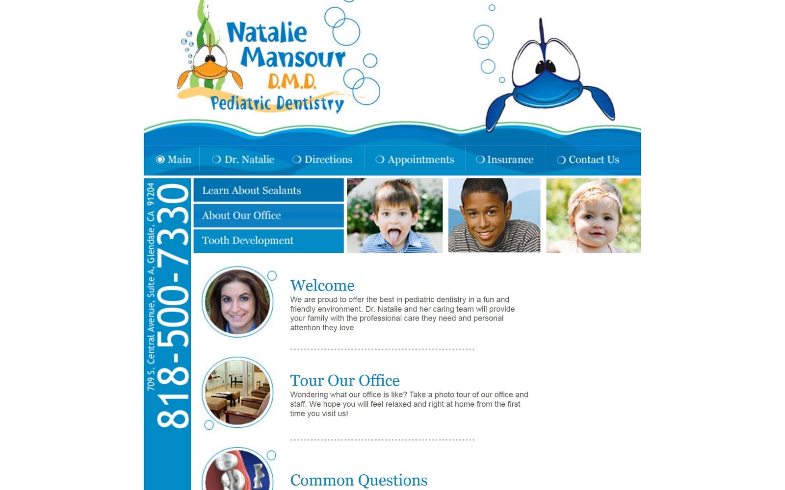 The screenshot of mansour natalie dds drnataliem. Com website