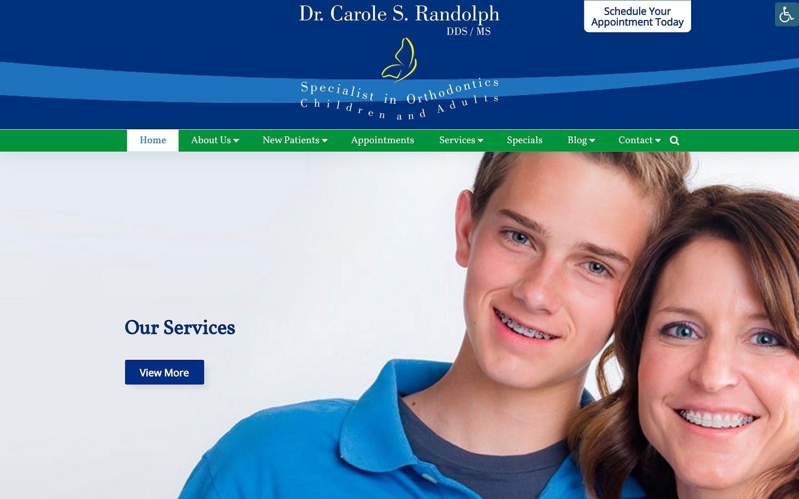 The screenshot of dr. Carole randolph dds drrandolph. Com website