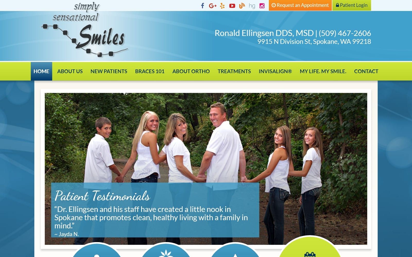 The screenshot of ellingsen smiles ellingsensmiles. Com dr. Ronald ellingsen website