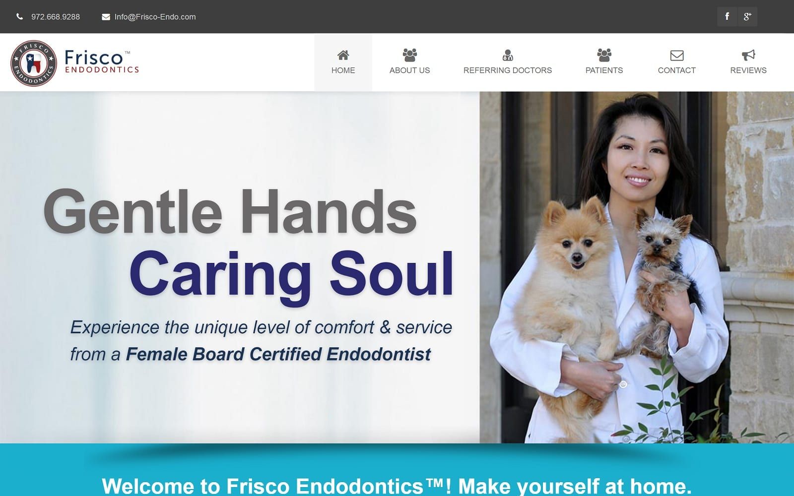 The screenshot of frisco endodontics frisco-endo. Com dr. Sandy wang website