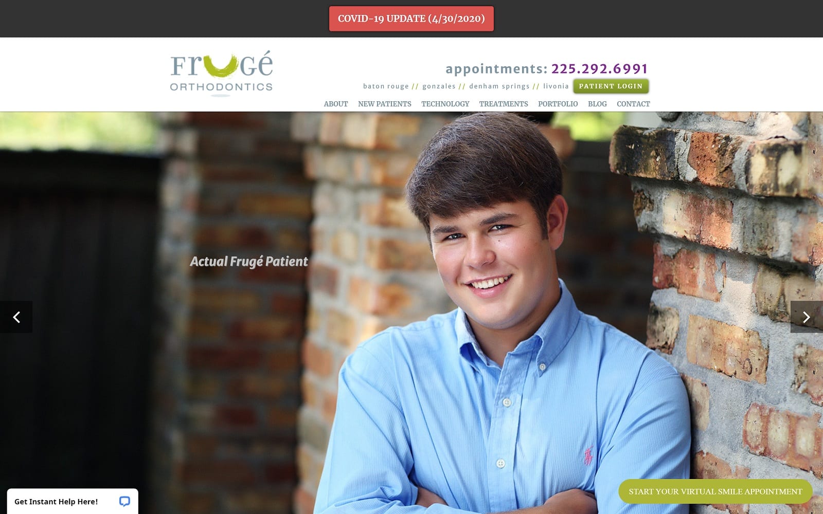 The screenshot of frugé orthodontics frugeorthodontics. Com website