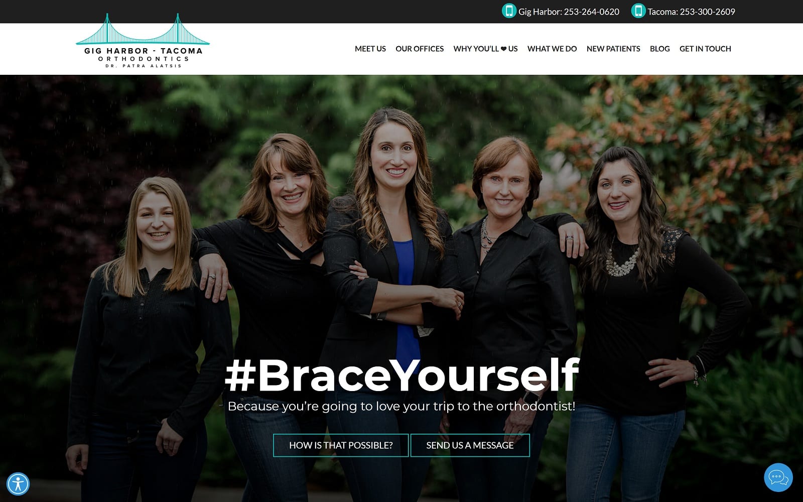 The screenshot of tacoma orthodontics  ghtortho. Com dr. Patra alatsis website