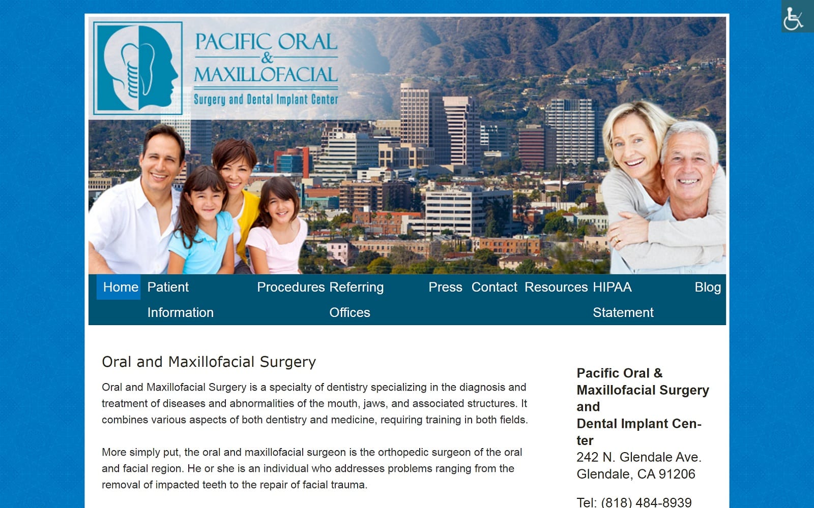 The screenshot of kotikian armond, dds, md, facs glendaleoralsurgerycenter. Com website