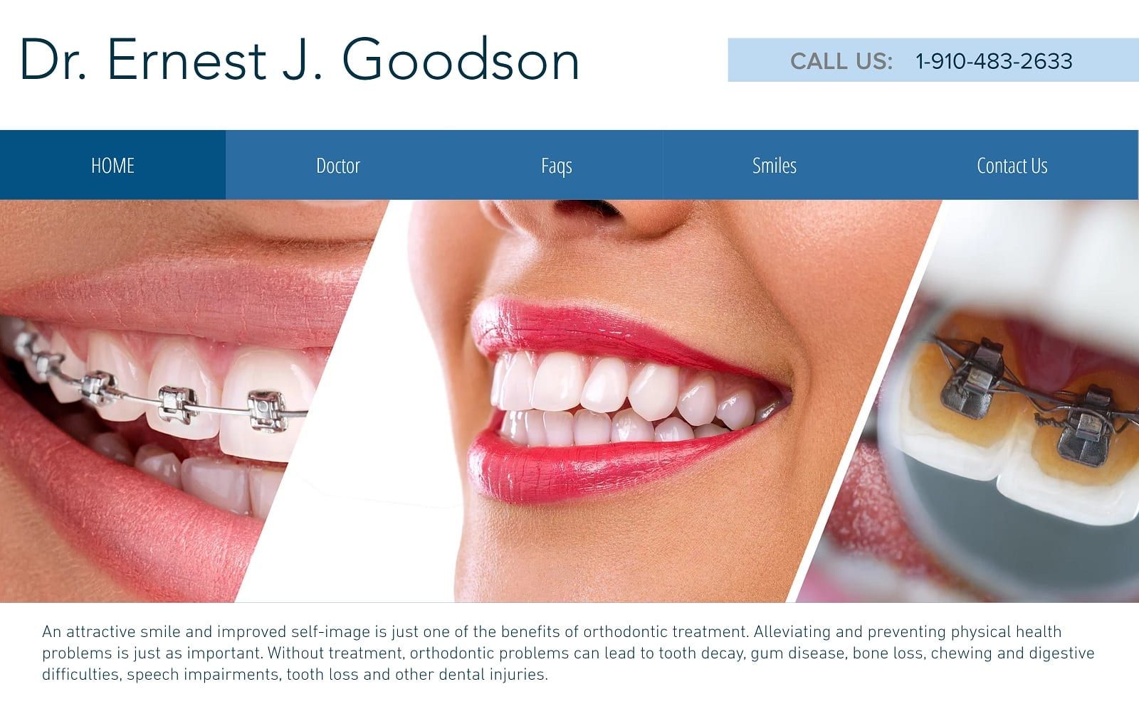 The screenshot of goodson ernest md goodsondds. Com website