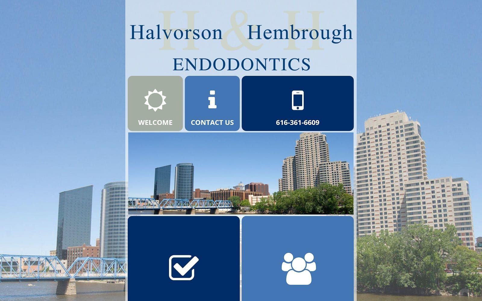 The screenshot of halvorson & hembrough endodontics exclusively grandrapidsrootcanals. Com website