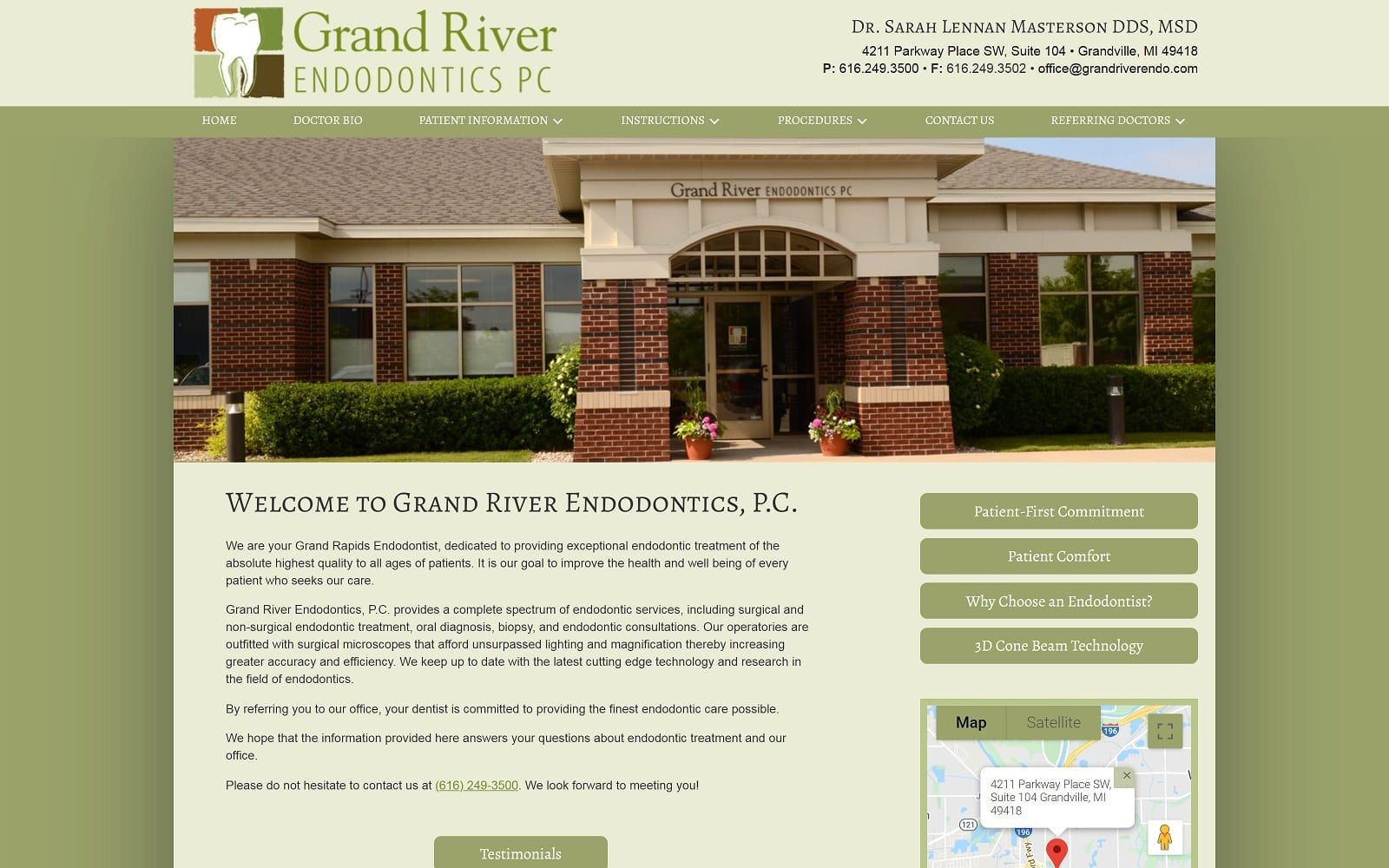 The screenshot of grand river endodontics / endodontists grandville mi grandriverendodontics. Com website