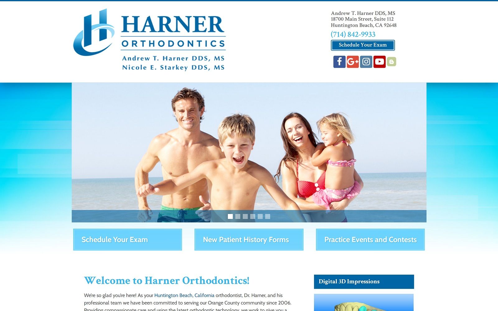 The screenshot of harner orthodontics harnerorthodontics. Com website