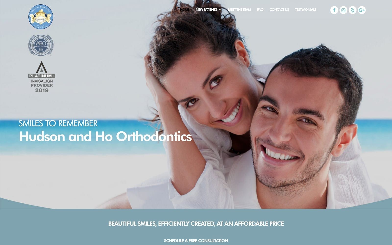 The screenshot of hudson and ho orthodontics hudsonortho. Com website