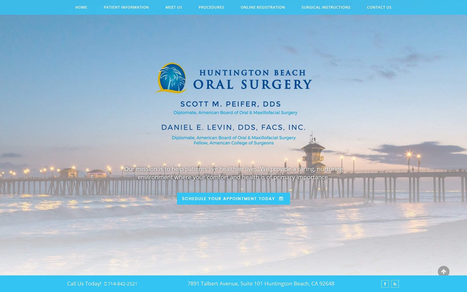 The screenshot of huntington beach oral surgery huntingtonbeachoralsurgery. Com website