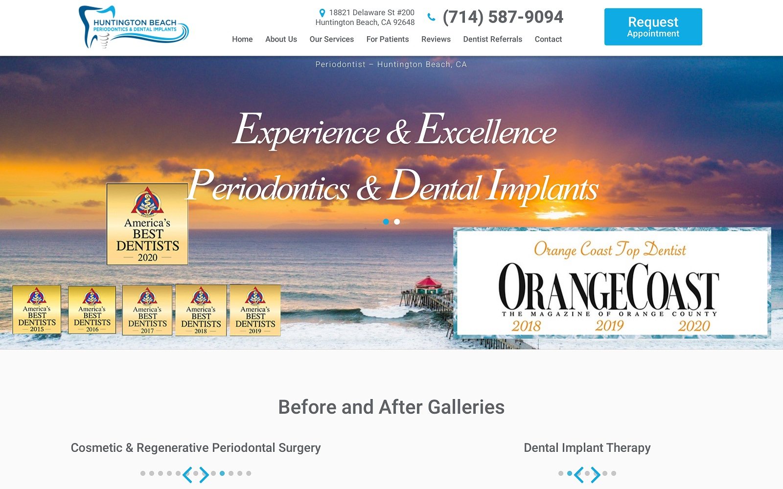 The screenshot of huntington beach periodontics & dental implants huntingtonbeachperiodontics. Com website