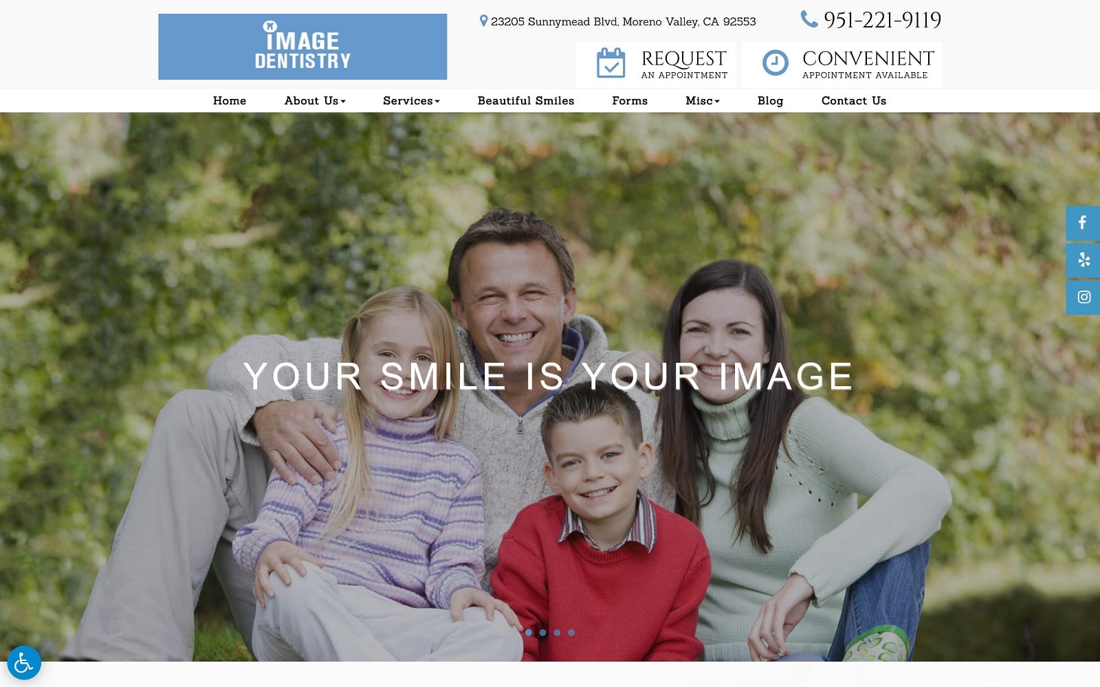 The screenshot of image dentistry imagedentistryca. Com website