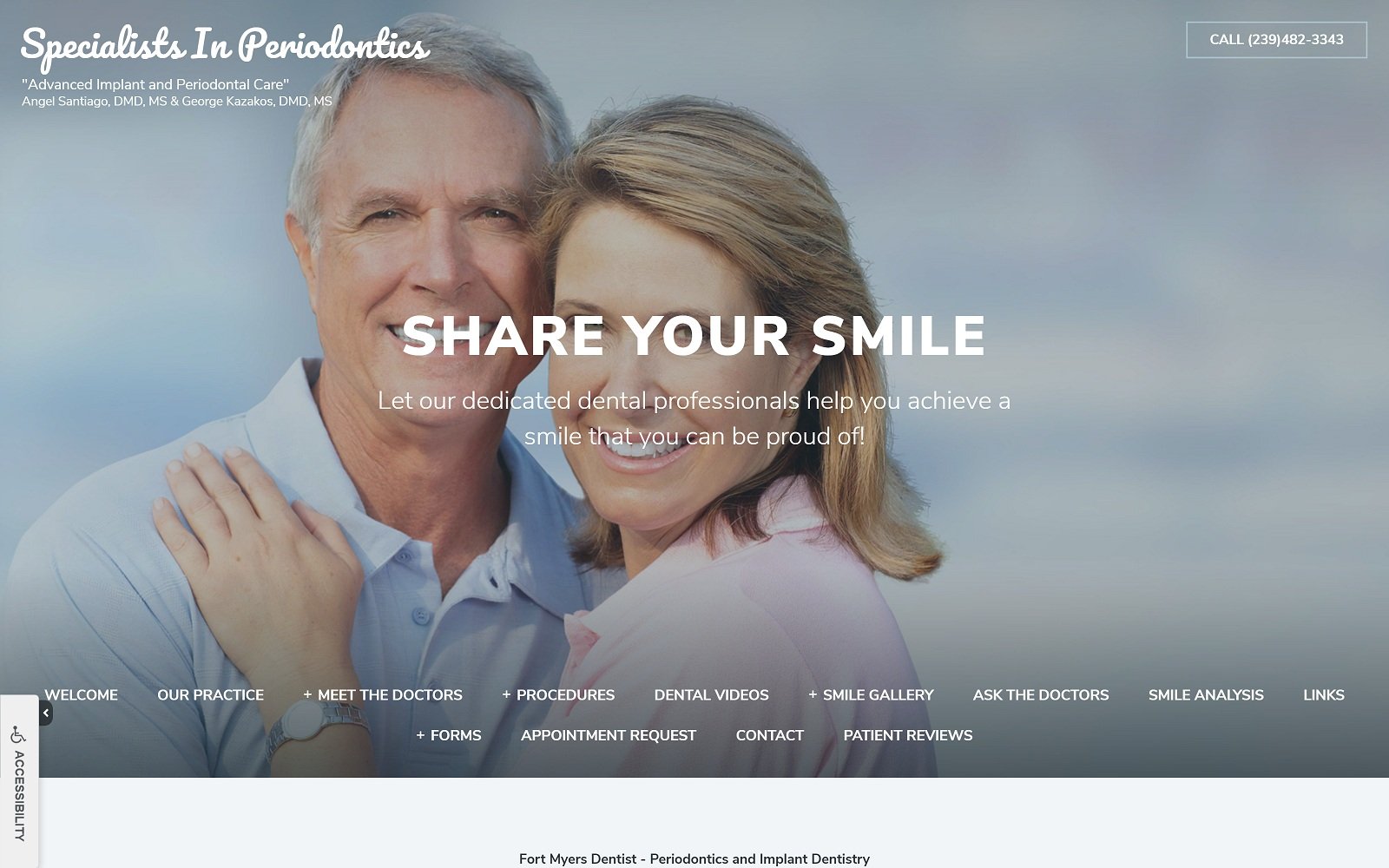 The screenshot of specialists in periodontics implant-perio. Com dr. George kazakos website