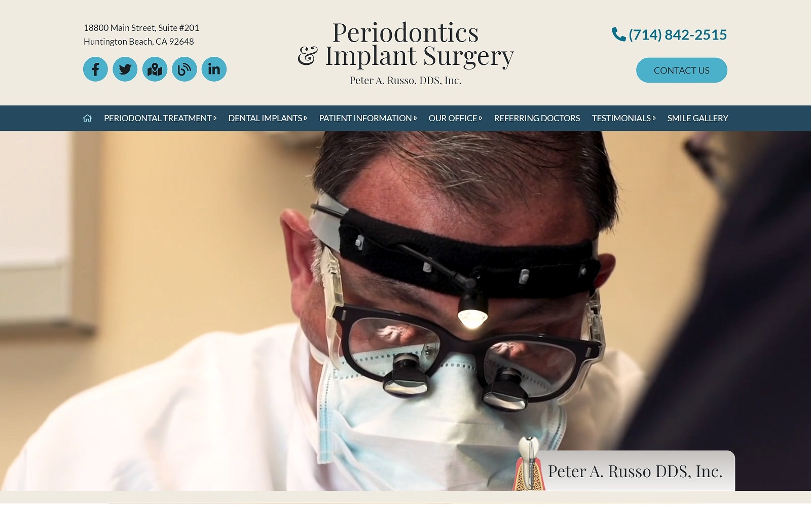 The screenshot of peter a russo, dds inc implantsandgums. Com website