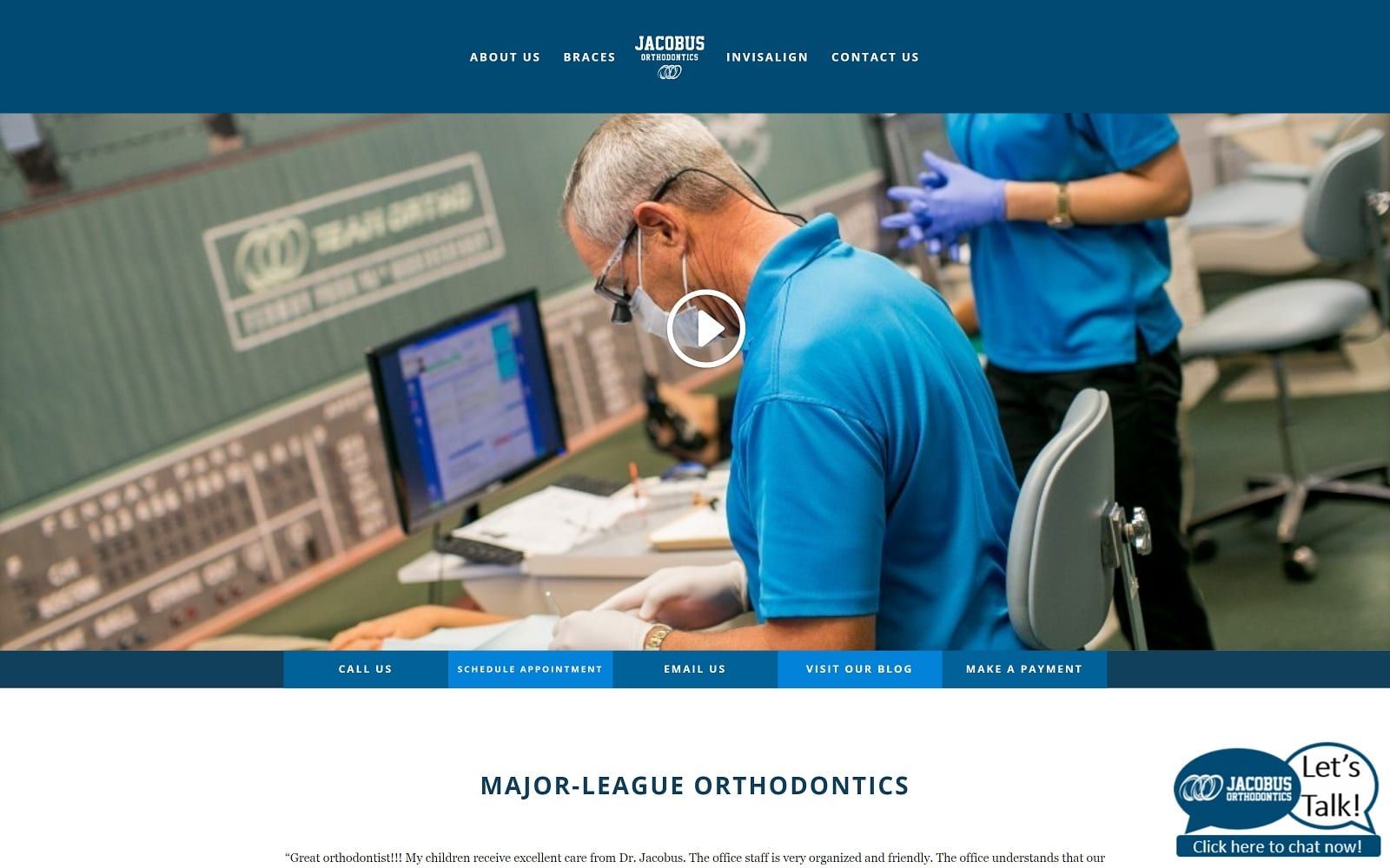 The screenshot of jacobus orthodontics jacobusortho. Com dr. Jacobus website