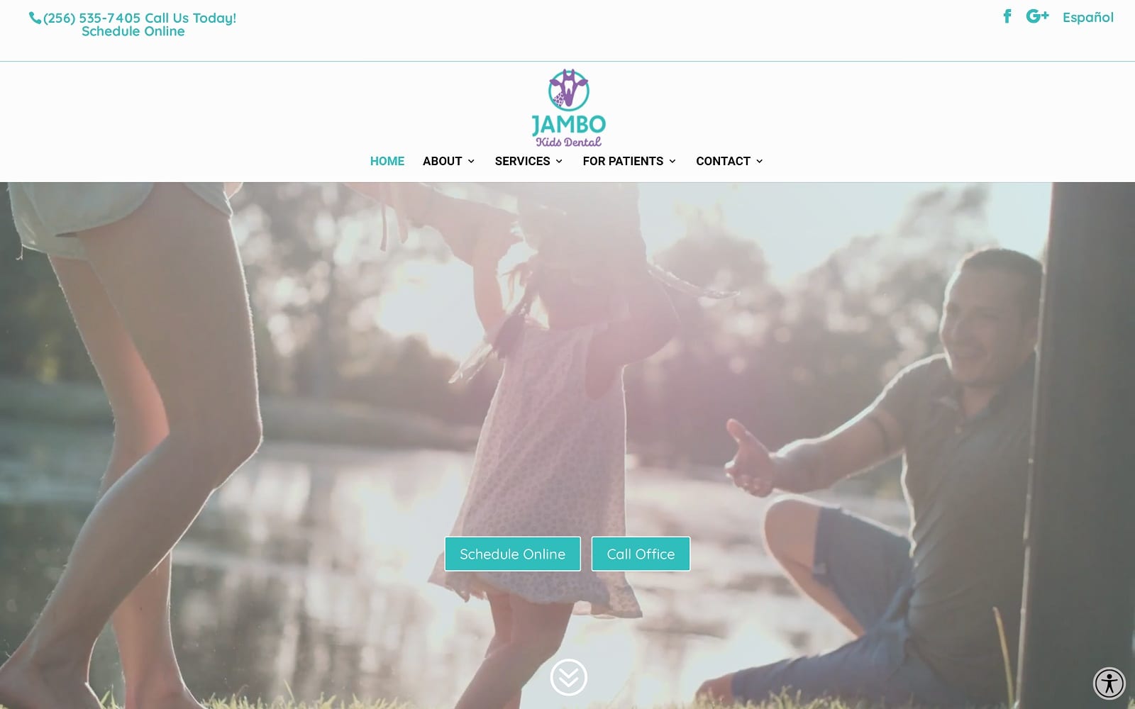 The screenshot of jambo kids dental jambokidsdental. Com website