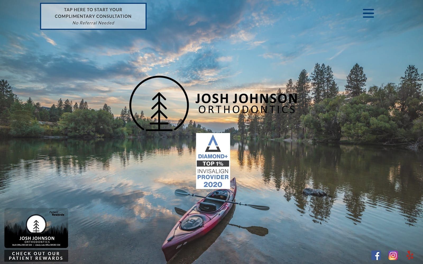 The screenshot of josh johnson orthodontics johnsonsmiles. Com website