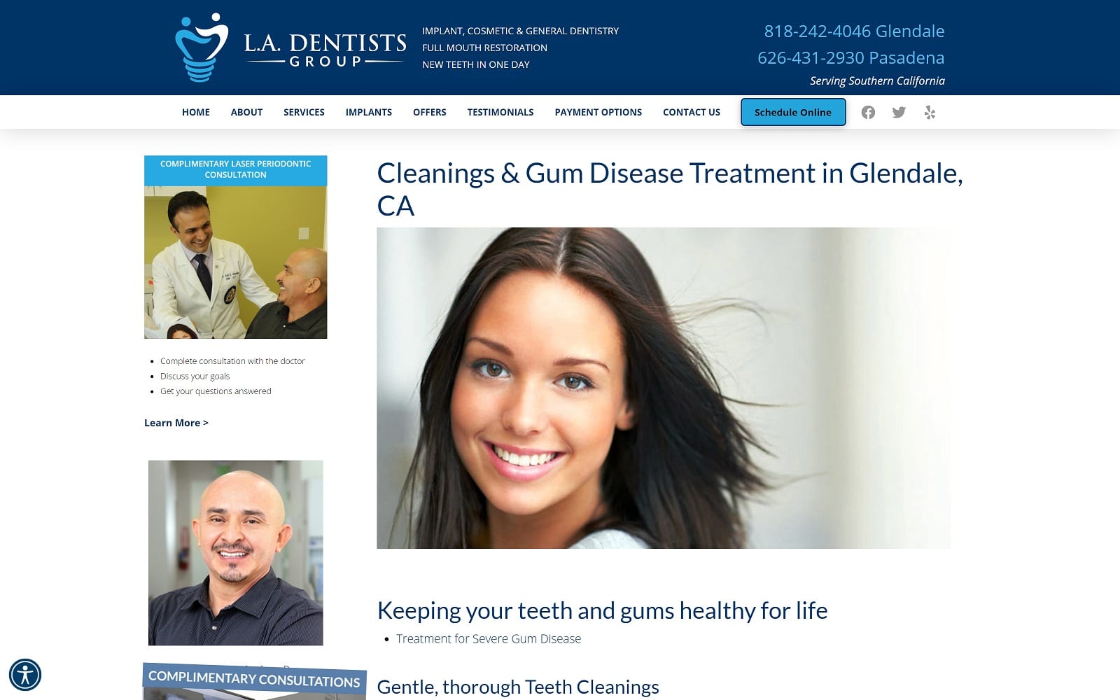 The screenshot of los angeles dentists group losangelesdentistsgroup. Com website