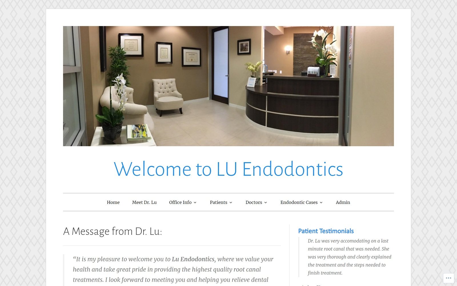 The screenshot of lu endodontics luendo. Com website