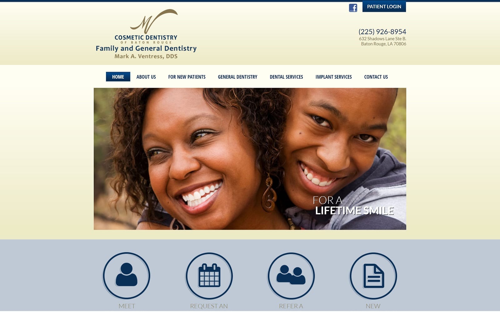 The Screenshot of Mark Ventress DDS Cosmetic Dentistry of Baton Rouge markventressdds.com Website