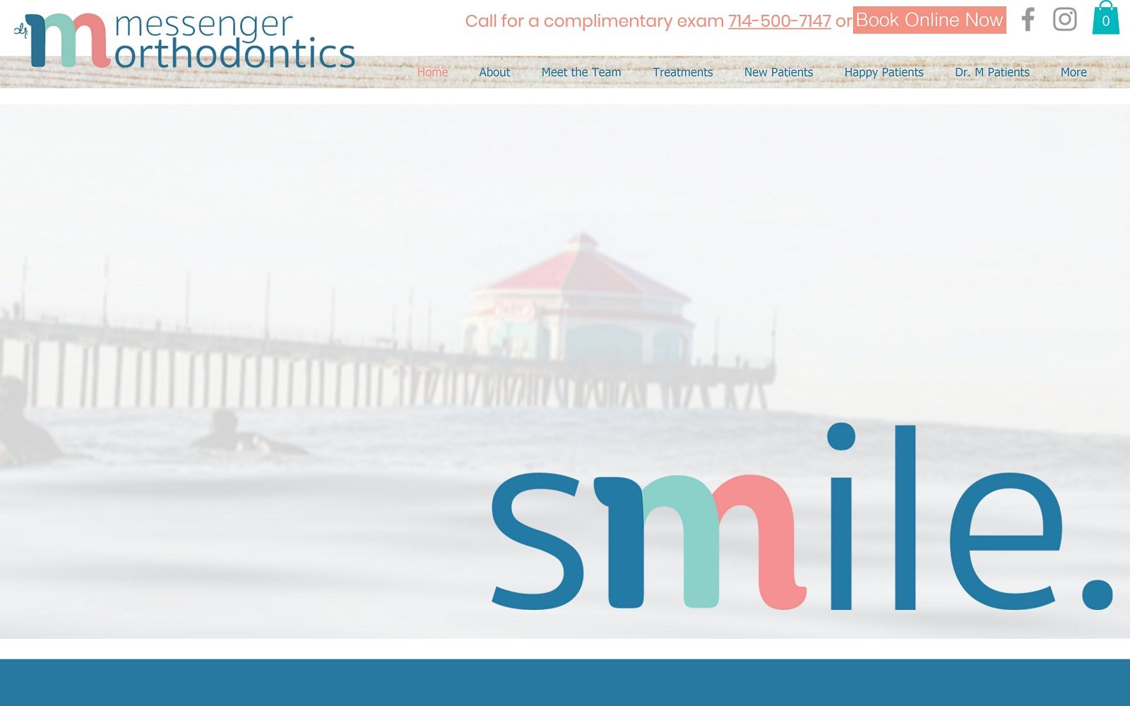 The screenshot of messenger orthodontics messenger-smiles. Com website