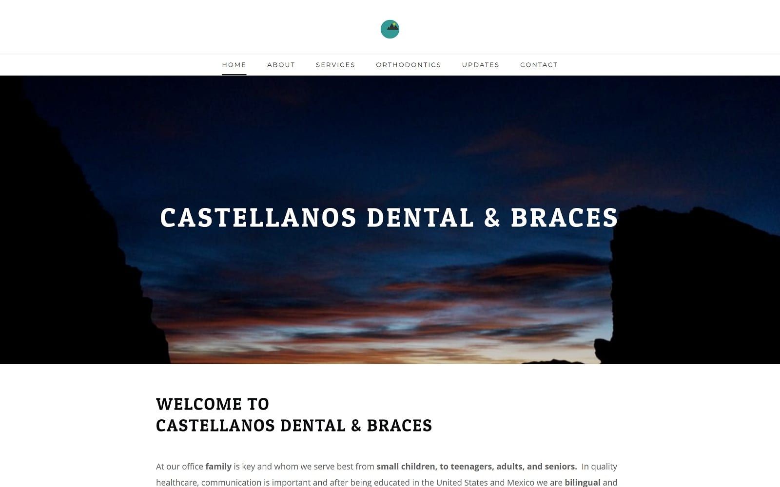 The screenshot of castellanos dental and orthodontics mjcastellanos. Com website