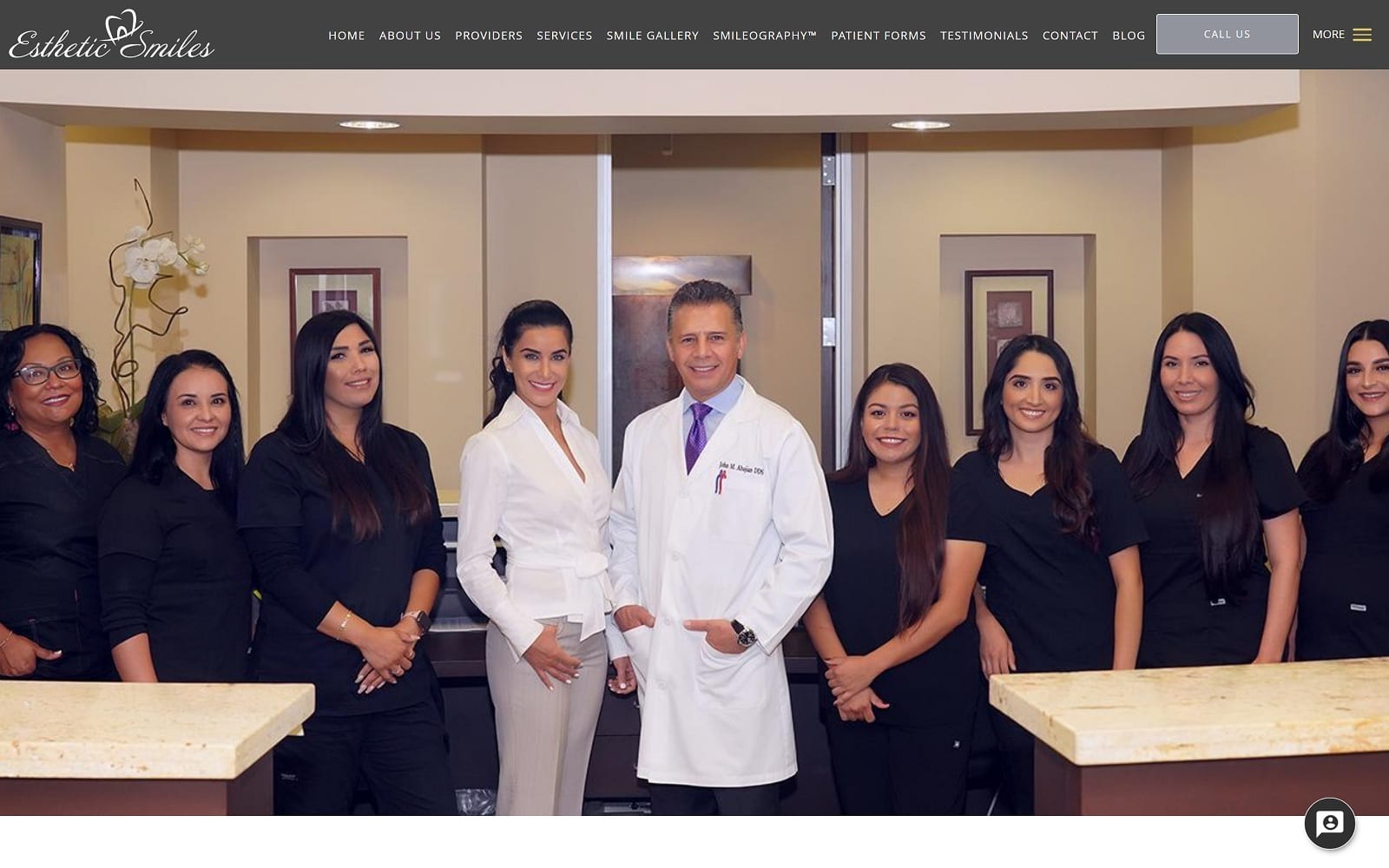 The screenshot of esthetic smiles myestheticsmile. Com dr. John abajian website