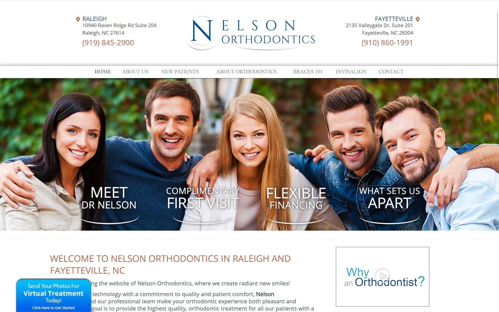 The screenshot of nelson orthodontics nelsonorthodontics. Com website