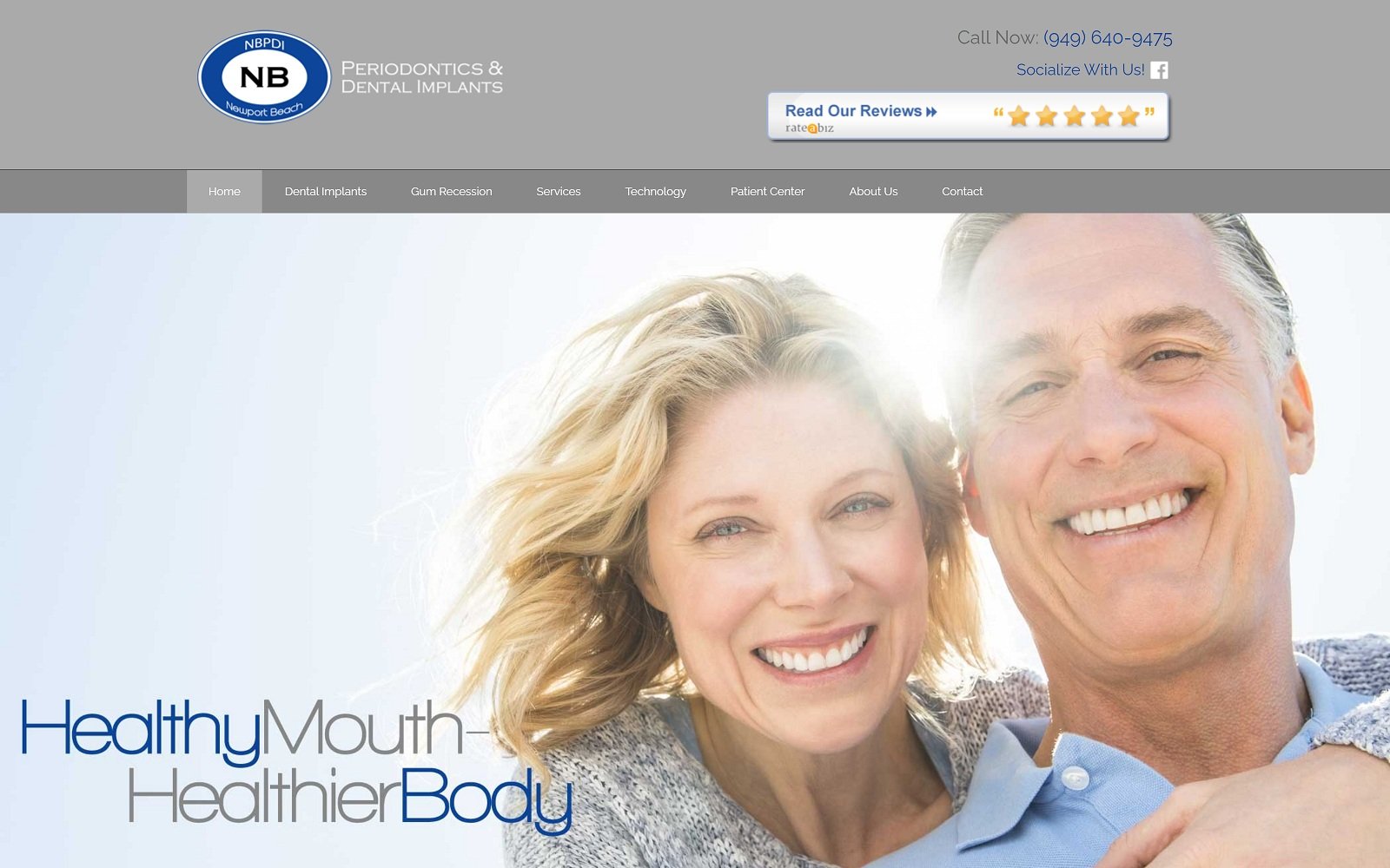 The screenshot of newport beach periodontics and dental implants newportbeachperiodontics. Com dr. Michael almaraz website