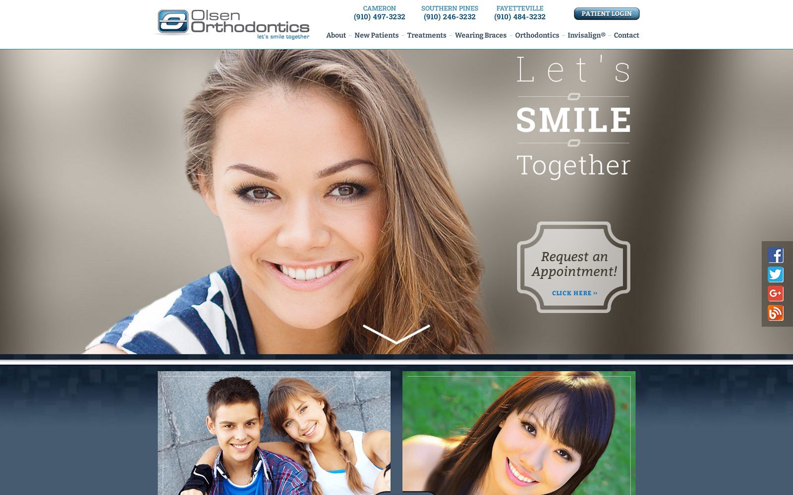 The screenshot of olsen orthodontics olsenbraces. Com dr. Jase olsen and dr. Justin olsen website