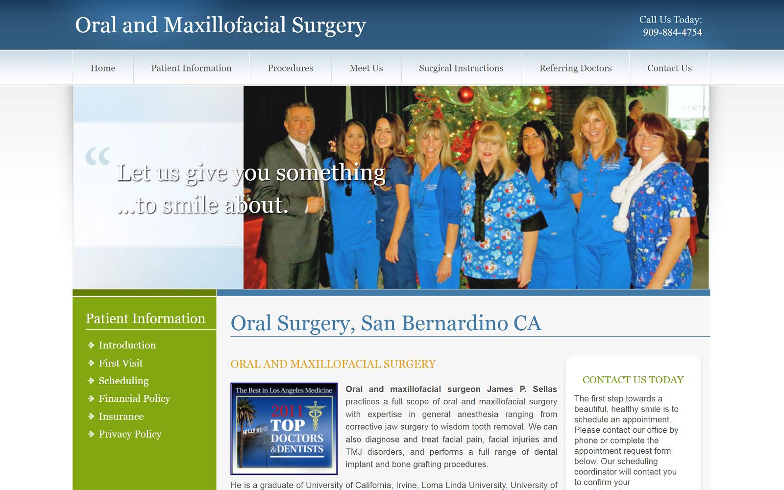 The screenshot of sellas james p dds oralsurgerydrsellas. Com website