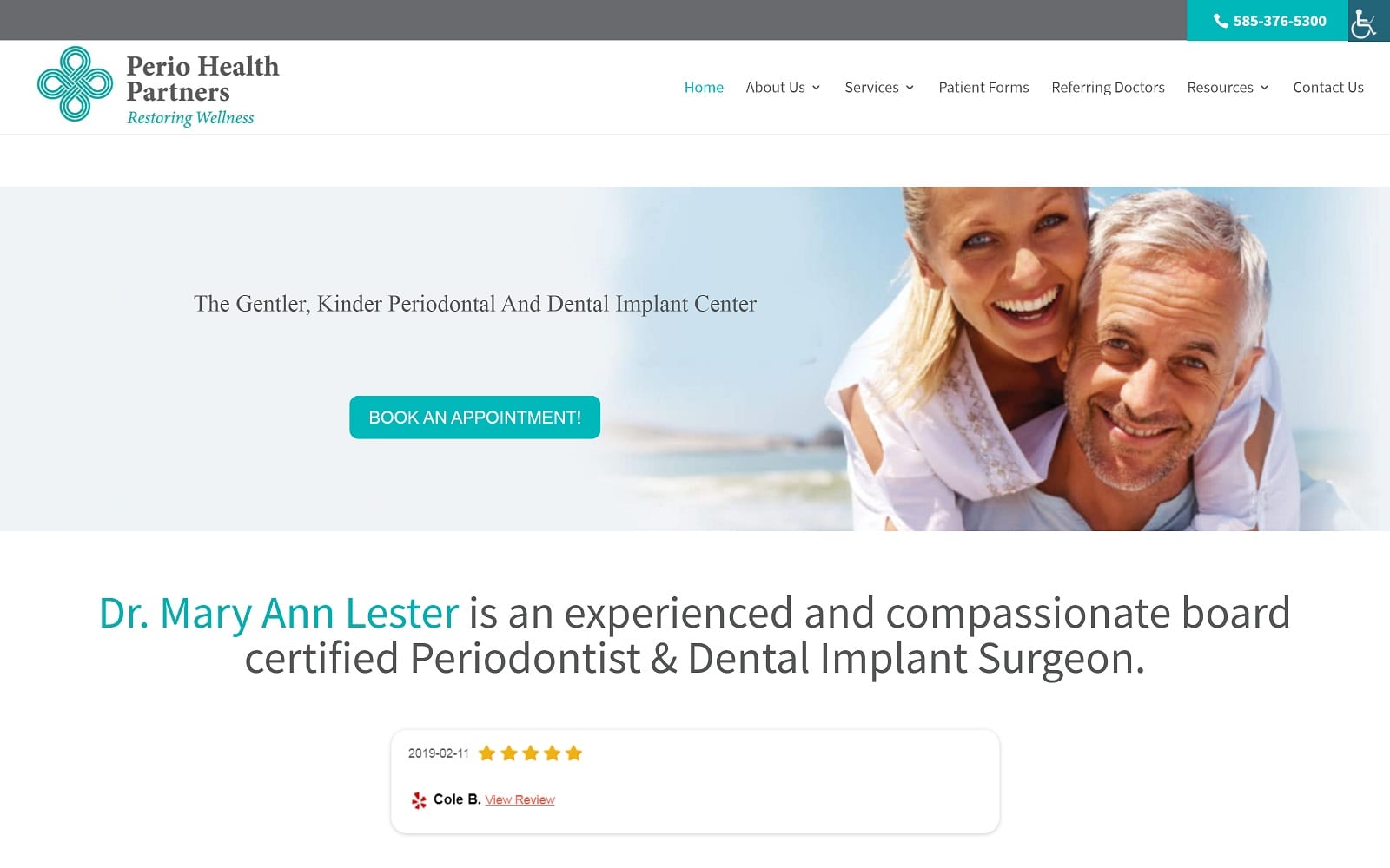 The screenshot of mary ann lester, dental implants periodontist periohealthpartners. Com website