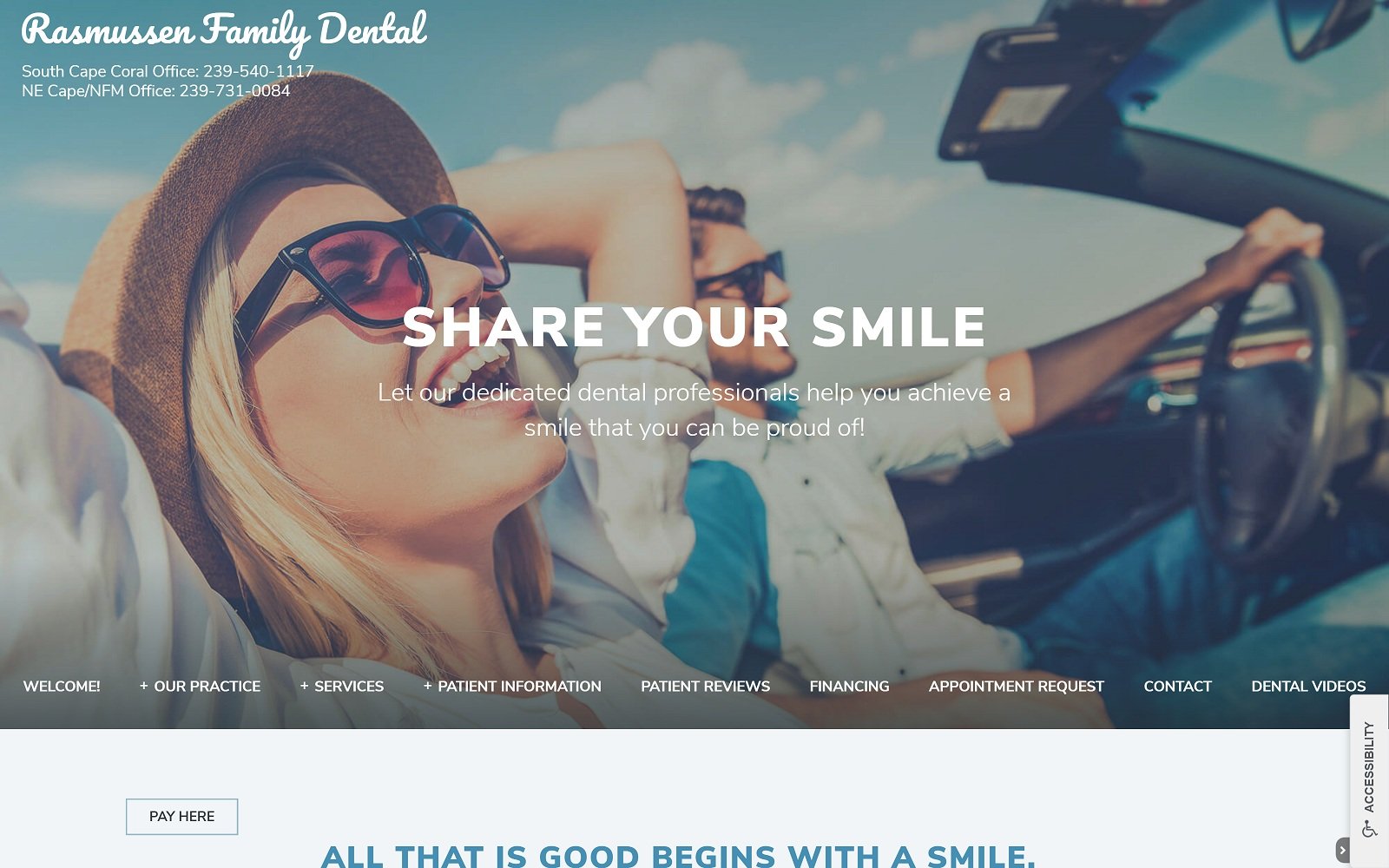 The screenshot of rasmussen family dental - south rasmussenfamilydental. Com website