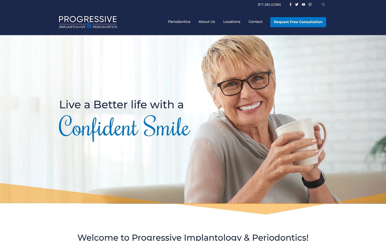 The screenshot of progressive implantology & periodontics rochesterperio. Com website