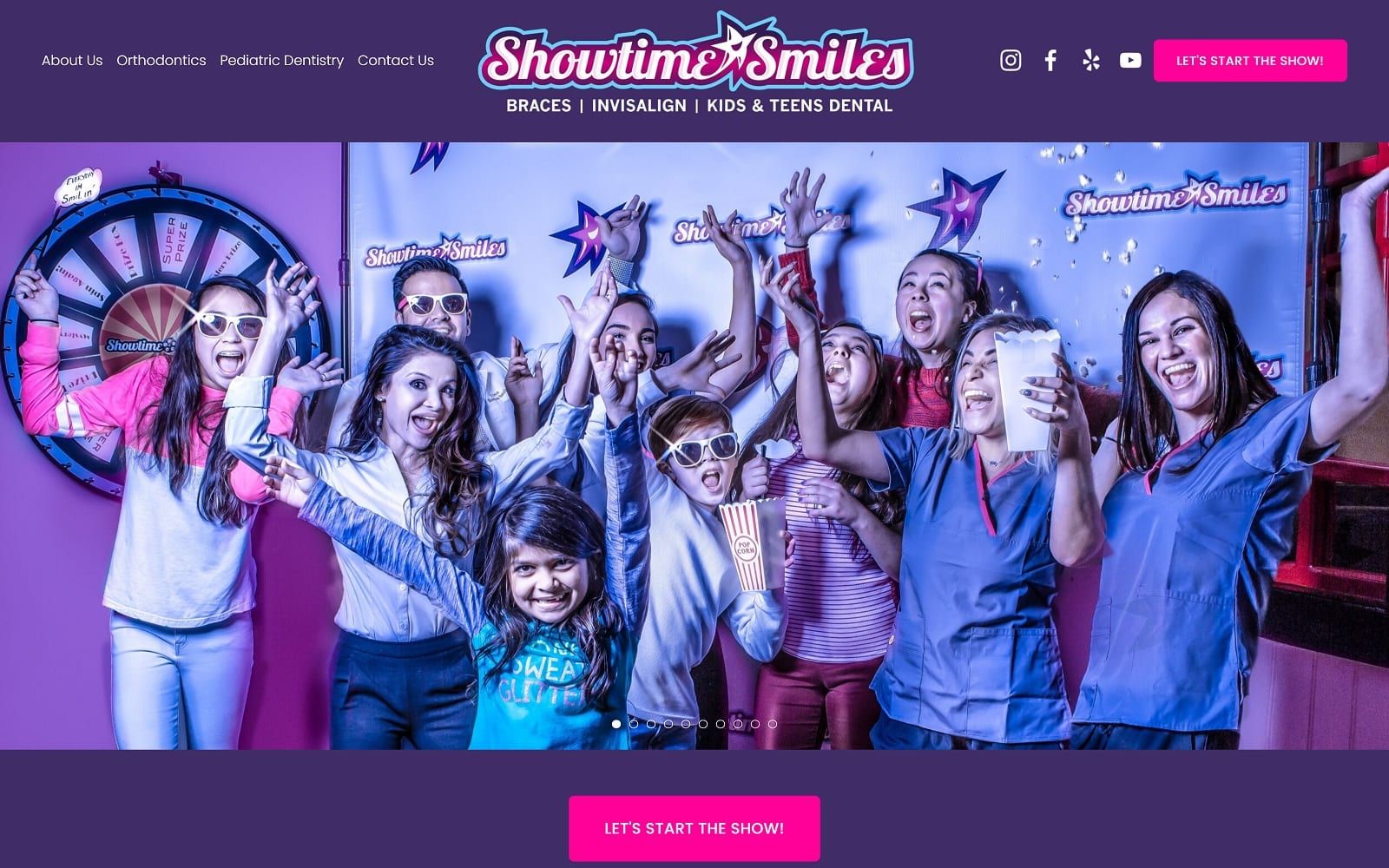 The screenshot of showtime smiles orthodontics & pediatric dentistry showtimesmiles. Com dr. Dan gehani website
