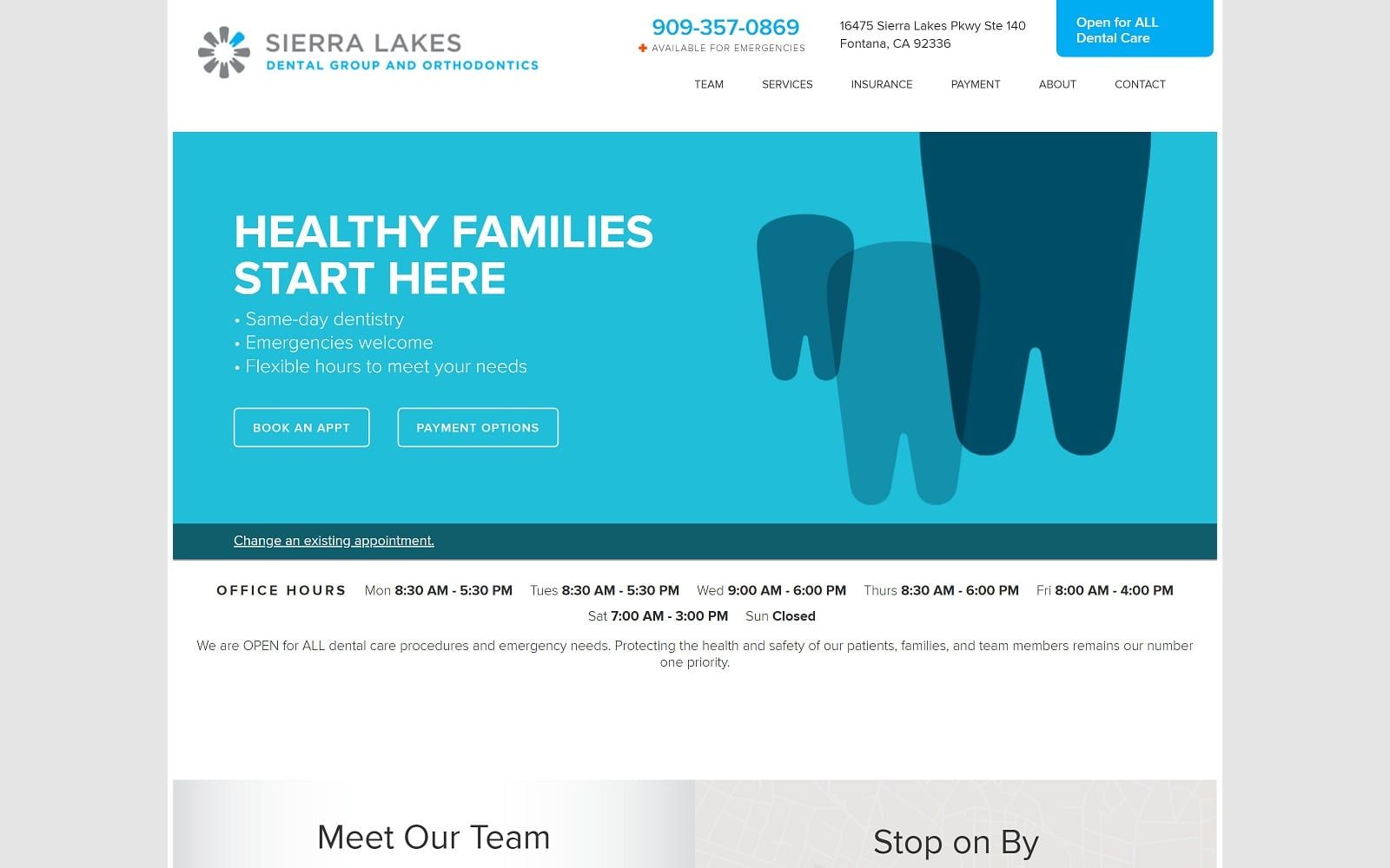 The screenshot of sierra lakes dental group and orthodontics sierralakesdental. Com website