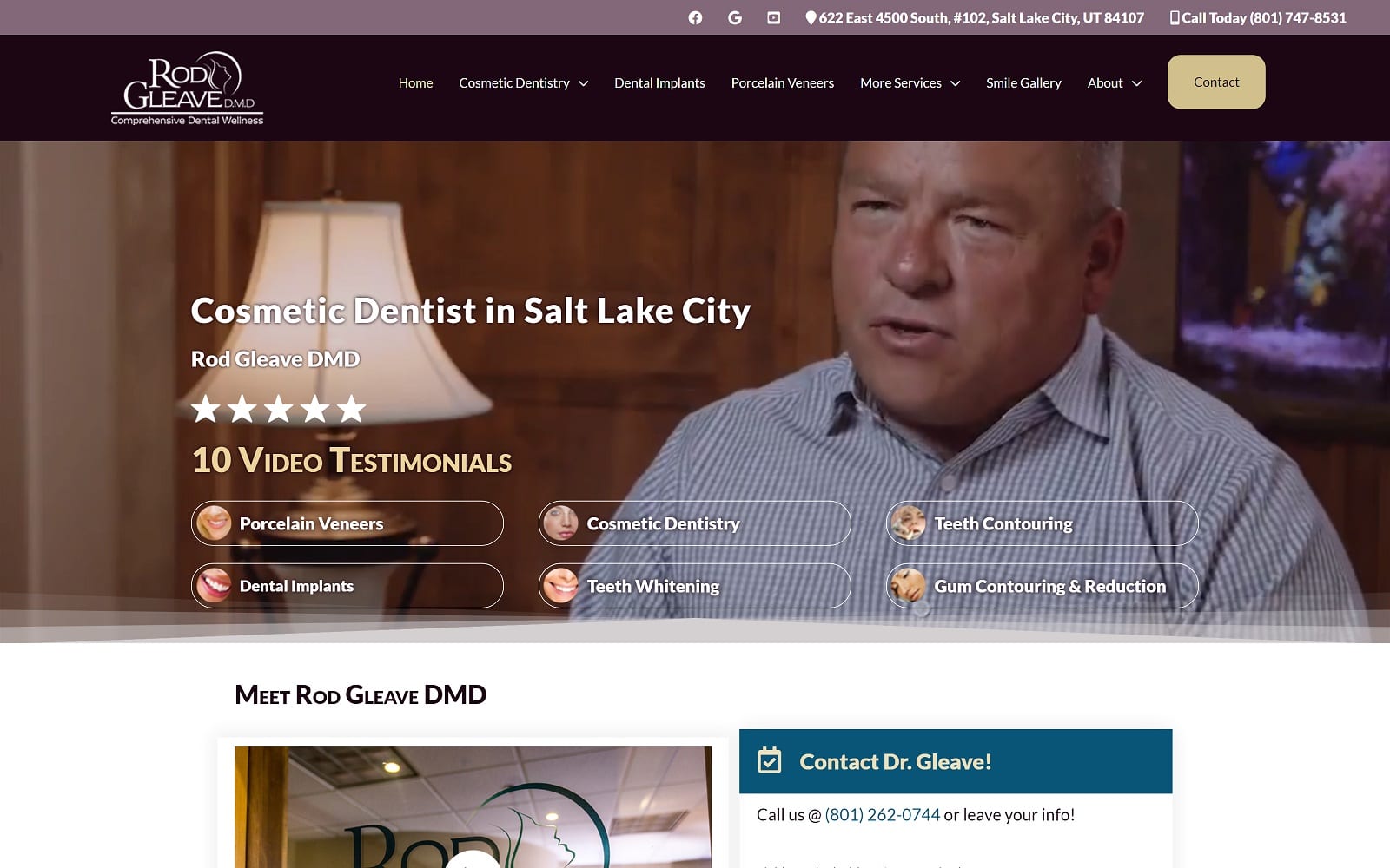 The screenshot of rod gleave dmd slcsmiles. Com website