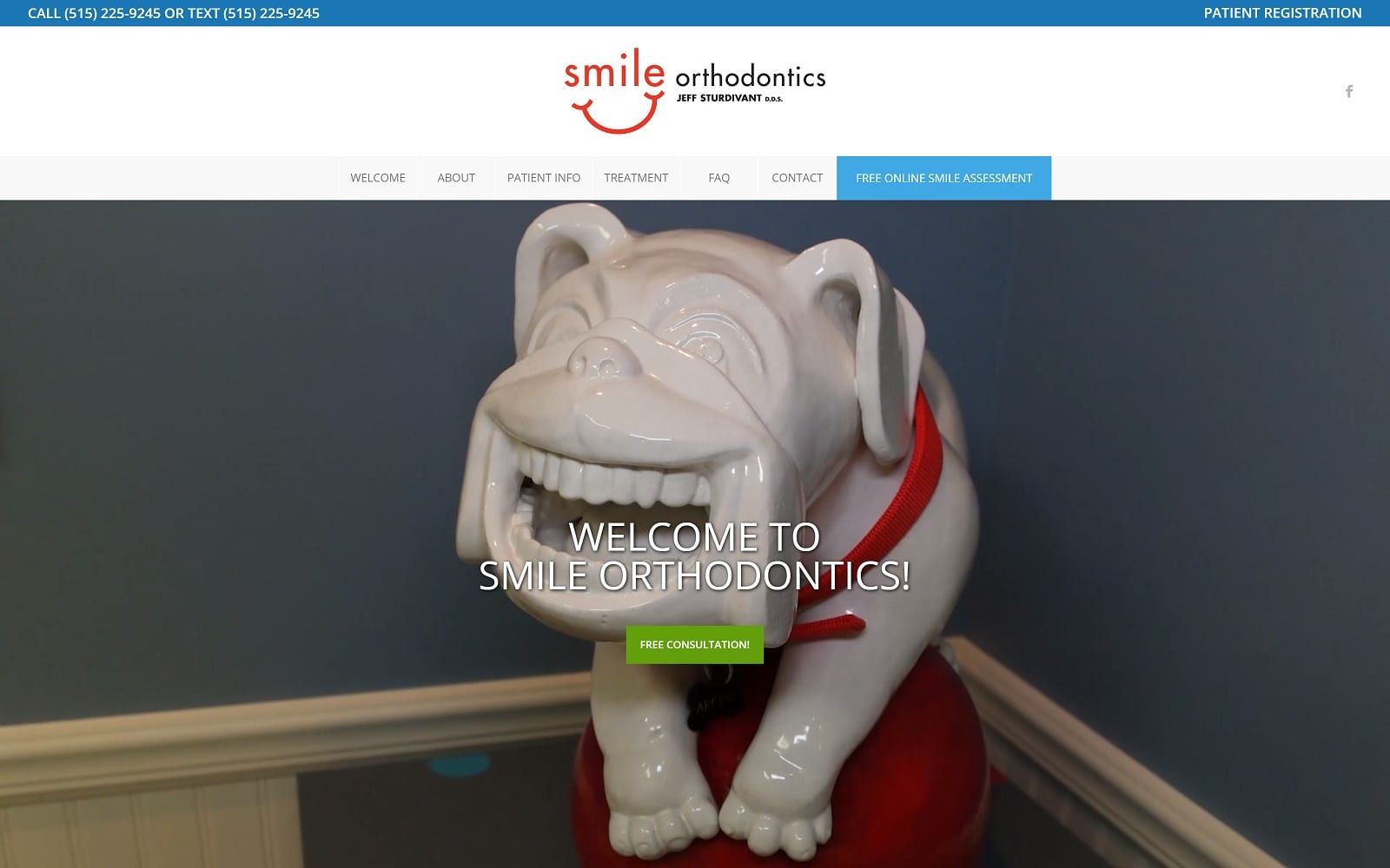 The screenshot of smile orthodontics 39th street des moines, ia smileorthodontics. Com website