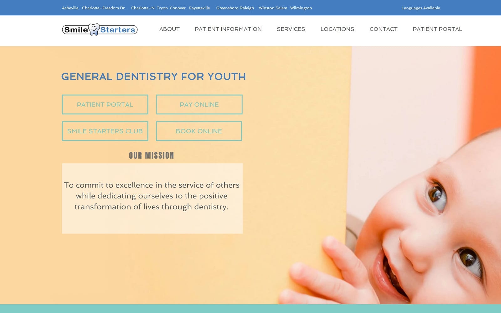 The screenshot of smile starters fayetteville smilestarterdental. Com website