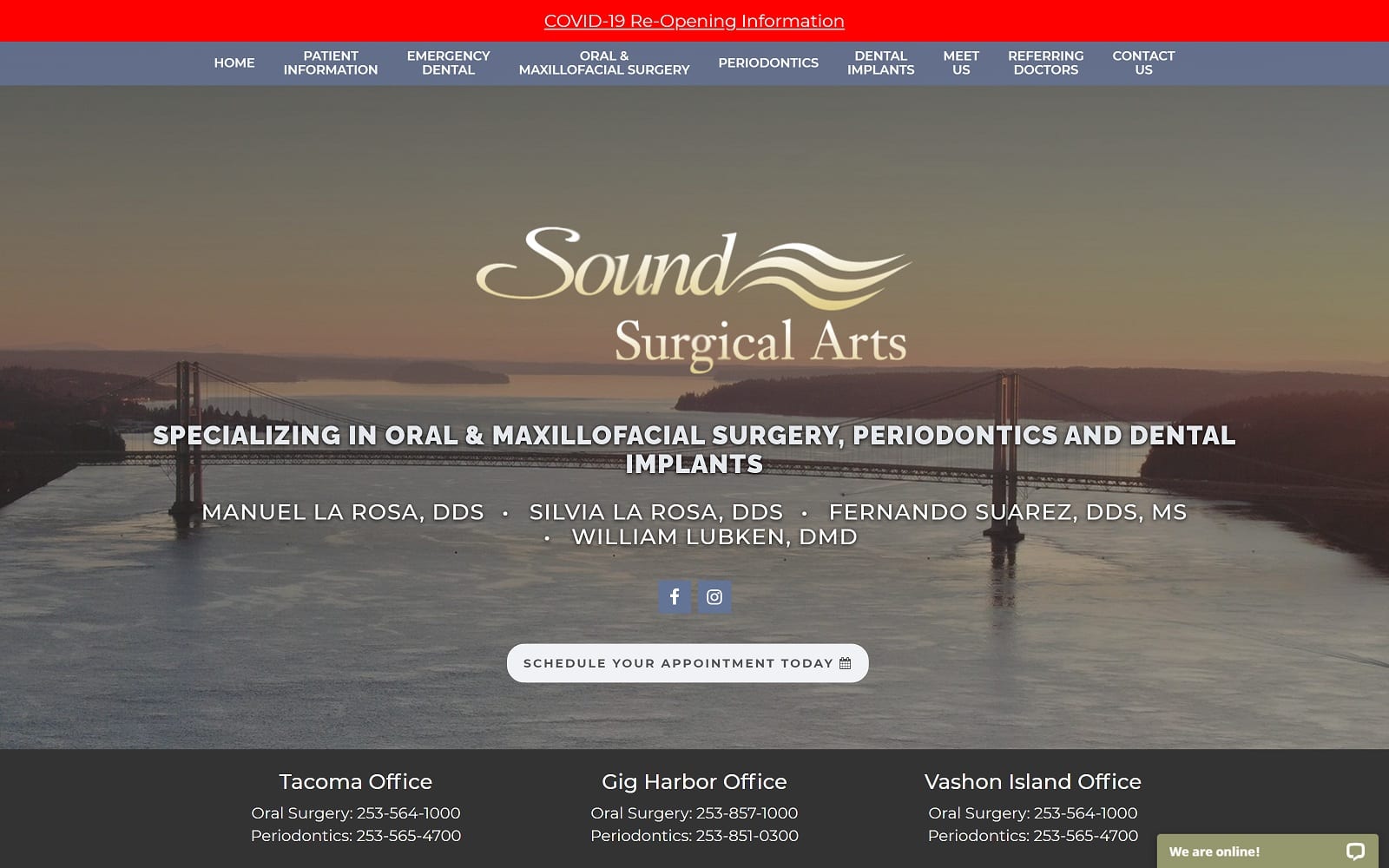 The screenshot of sound surgical arts soundsurgicalarts. Com dr. Manuel la rosa website