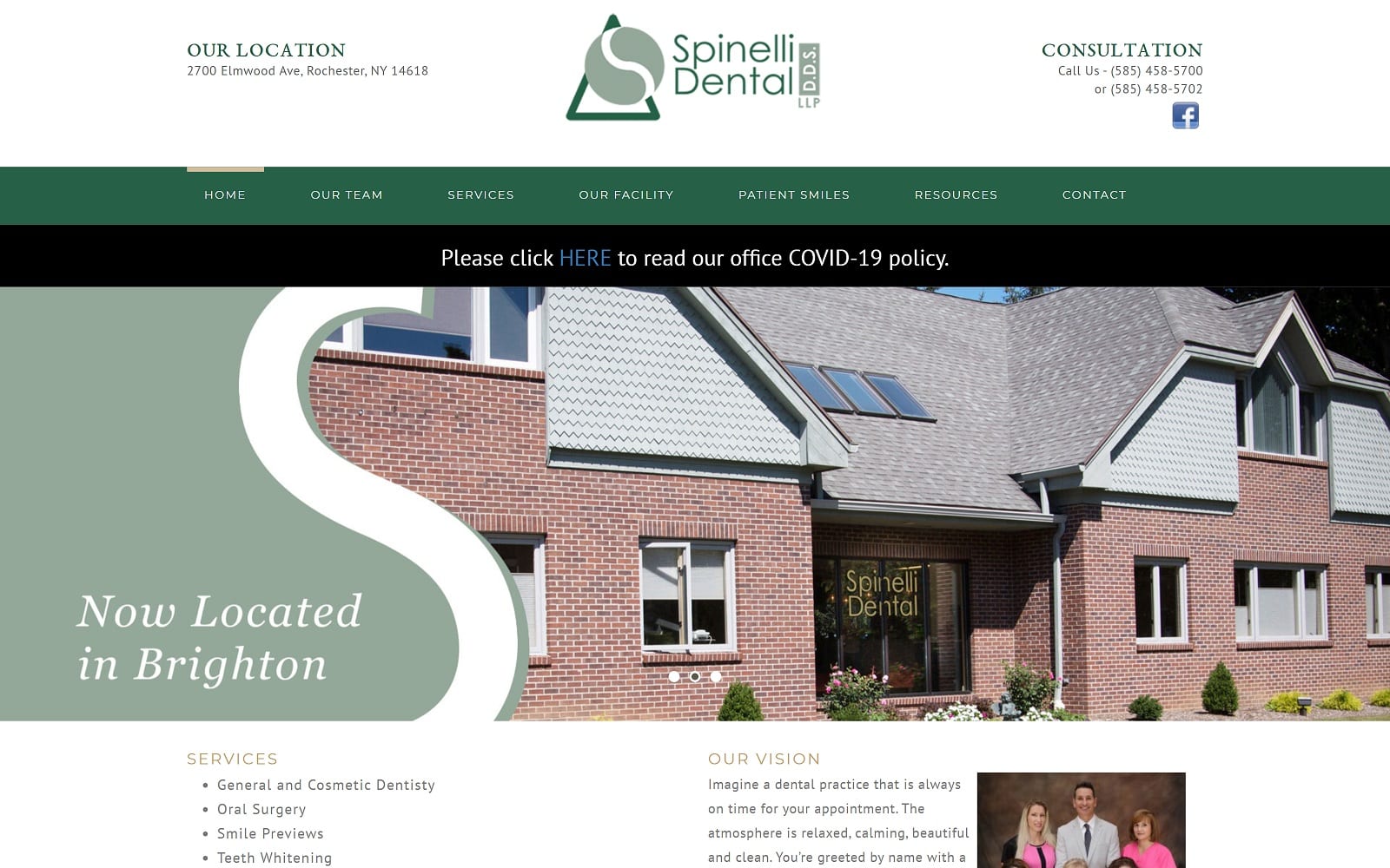 The screenshot of spinelli dental spinellidental. Com website