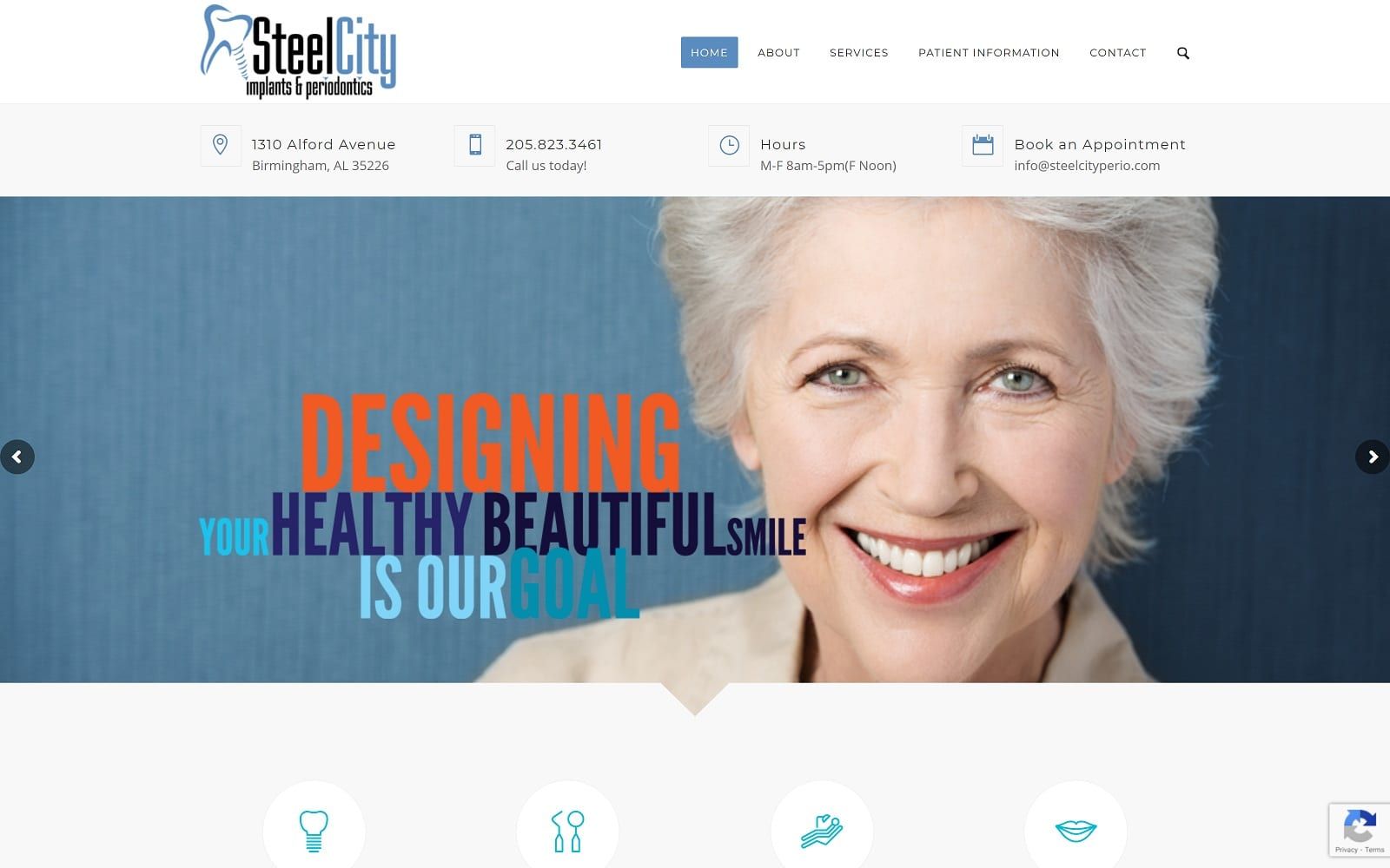 The screenshot of steel city implants & periodontics steelcityperio. Com website