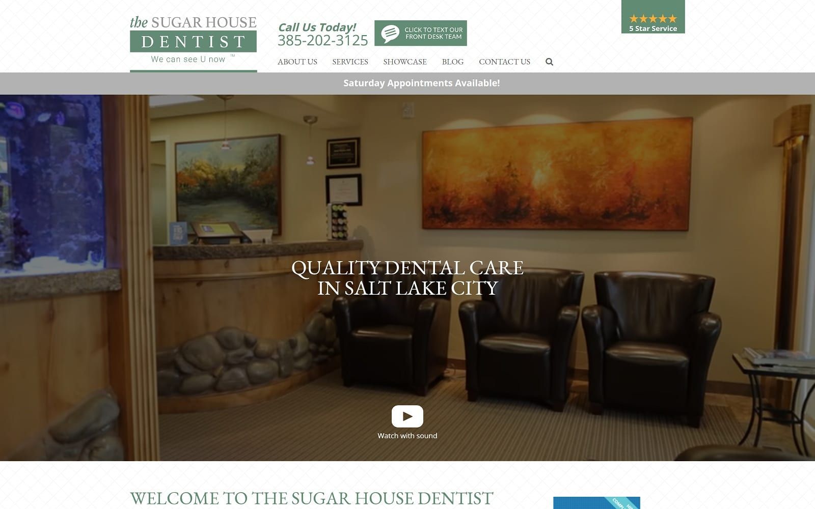 The screenshot of the sugar house dentist - we can see u now thesugarhousedentist. Com website