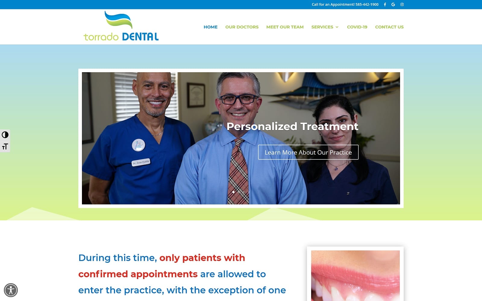 The screenshot of torrado dental torradodental. Com dr. Eduardo torrado website