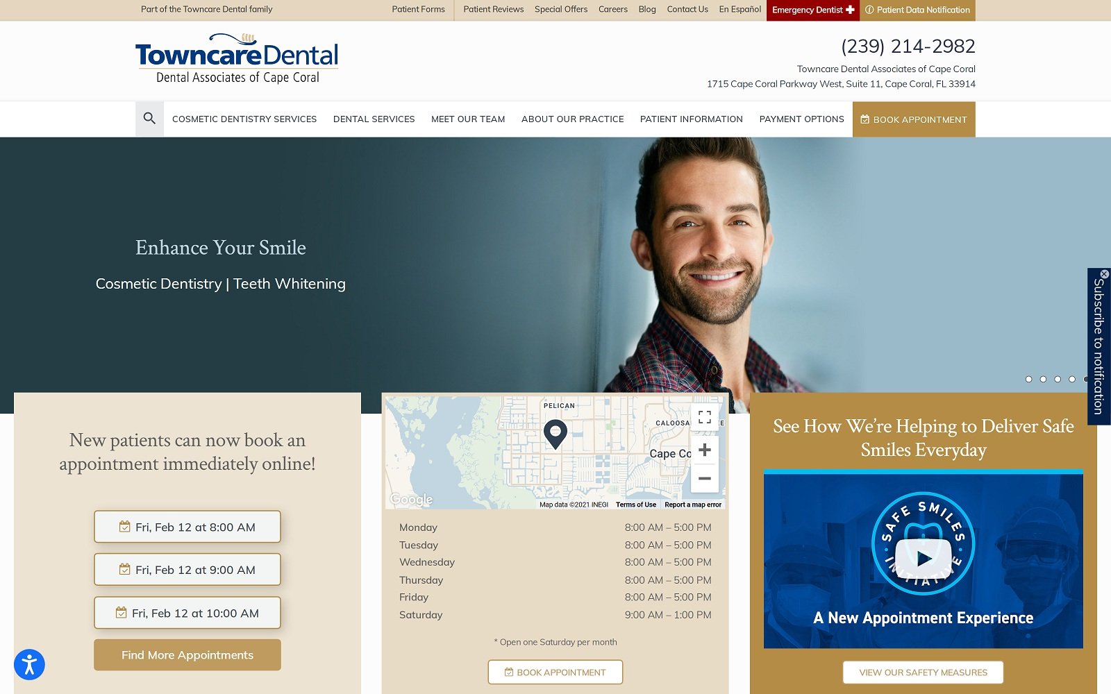 The screenshot of towncare dental associates of cape coral towncaredental. Com/locations/cape-coral website