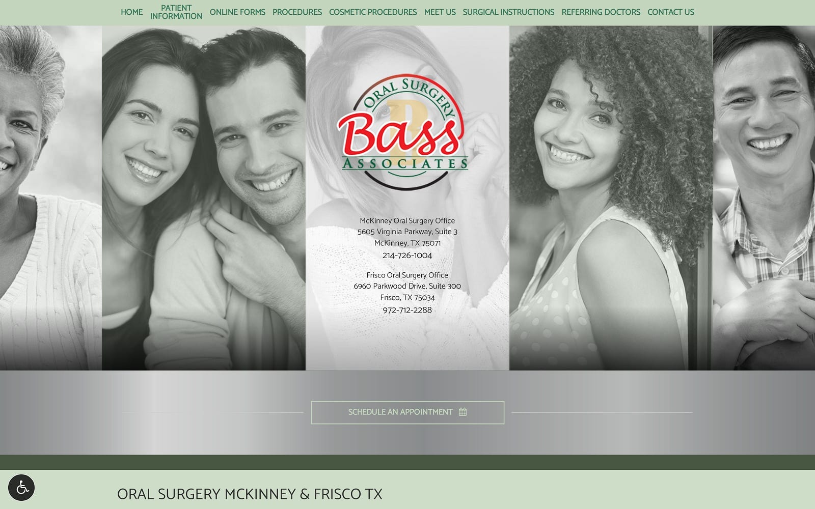 The screenshot of russell k. Bass dds, pa txoralsurgery. Com website