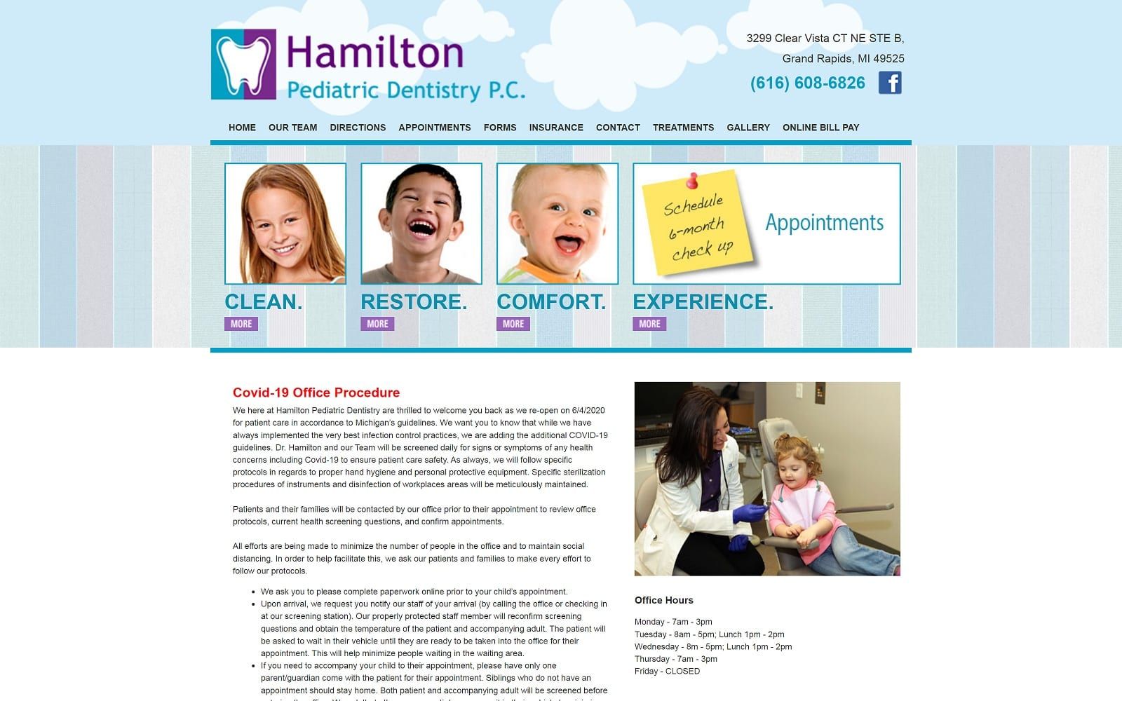 The screenshot of hamilton pediatric dentistry pc veronicahamiltondds. Com dr. Veronica hamilton website