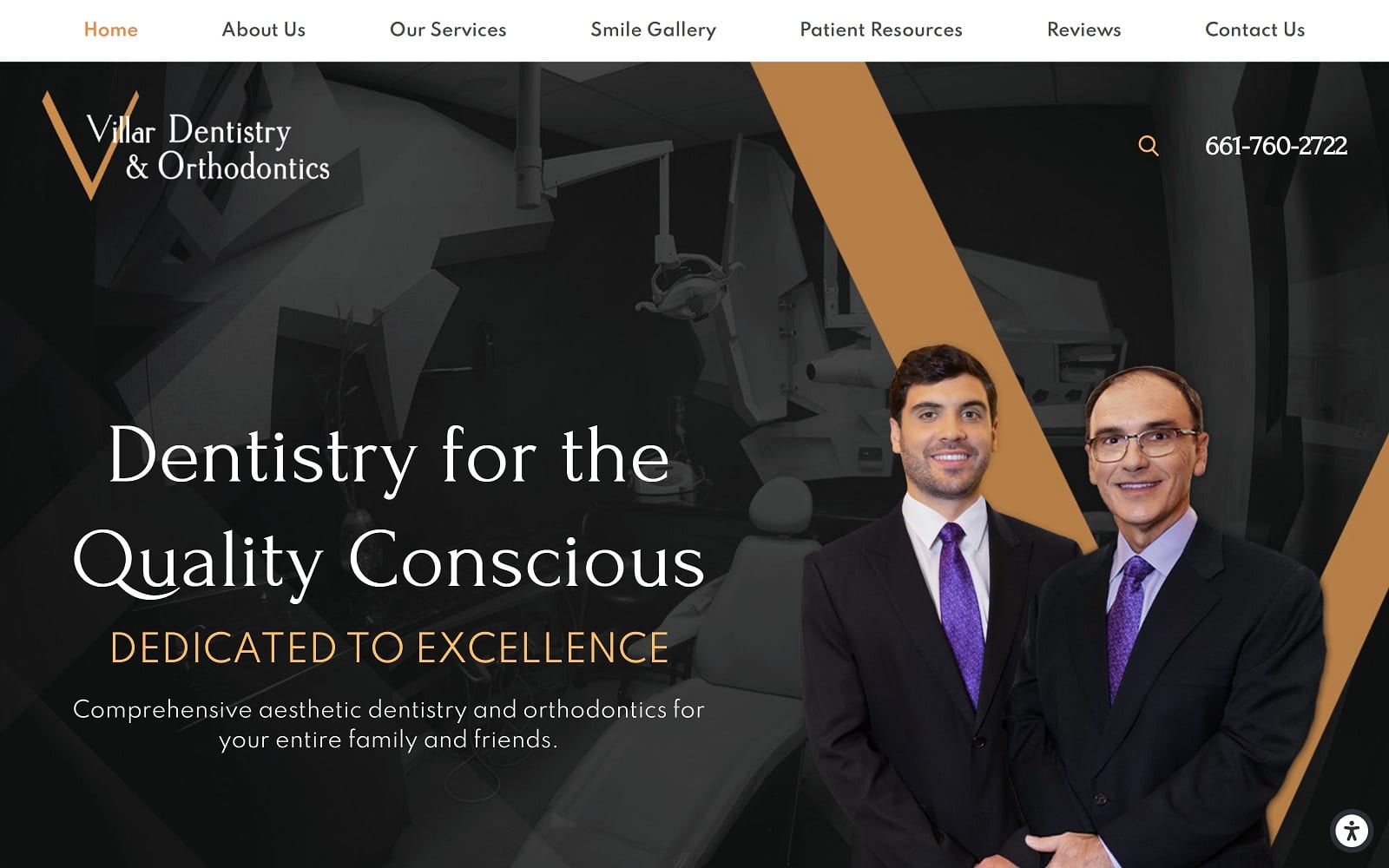 The screenshot of villar dentistry & orthodontics villardentistry. Com website